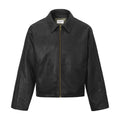 LEATHER EFFECT JACKET - SUEDE BLACK
