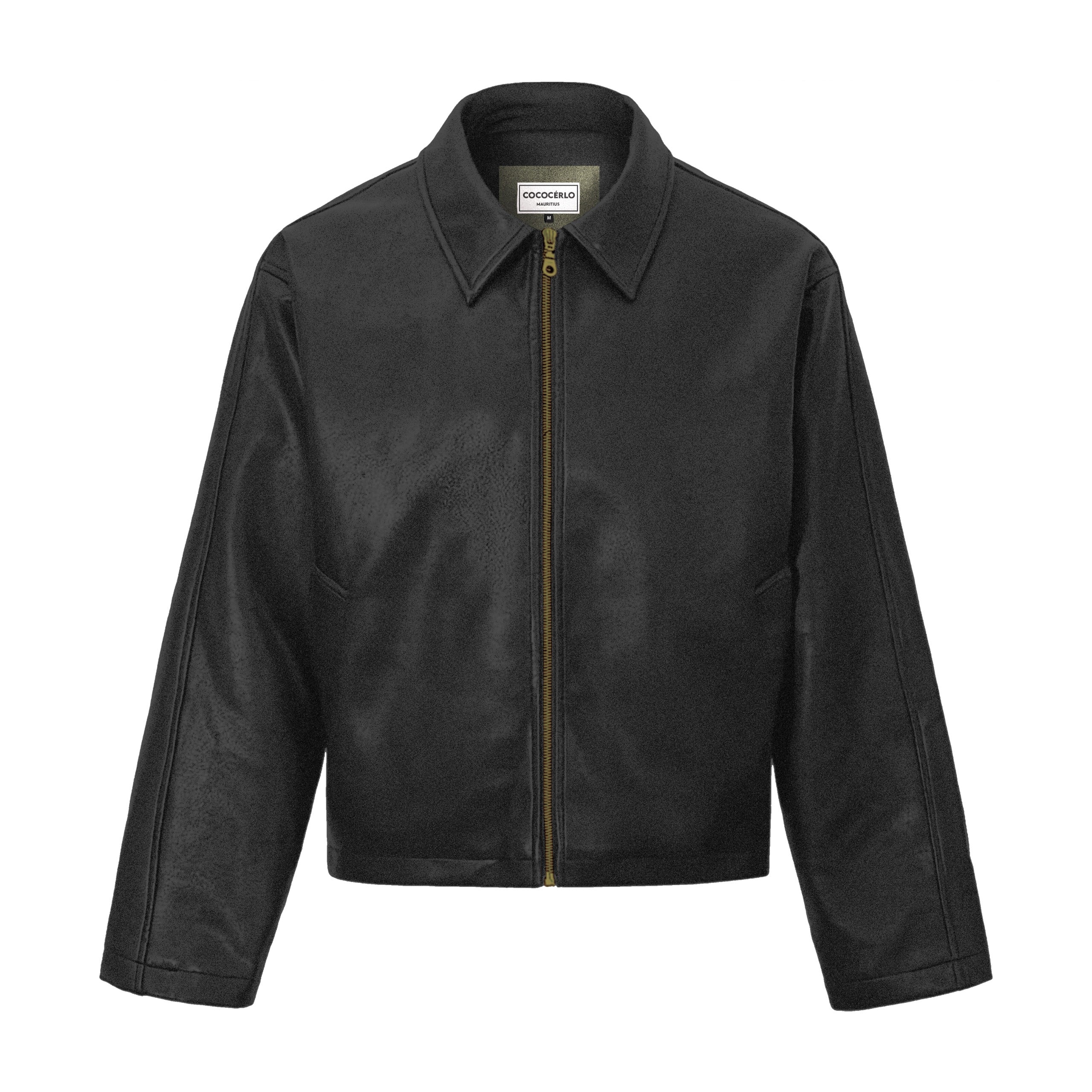 LEATHER EFFECT JACKET - SUEDE BLACK