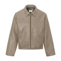 LEATHER EFFECT JACKET - DARK GREY