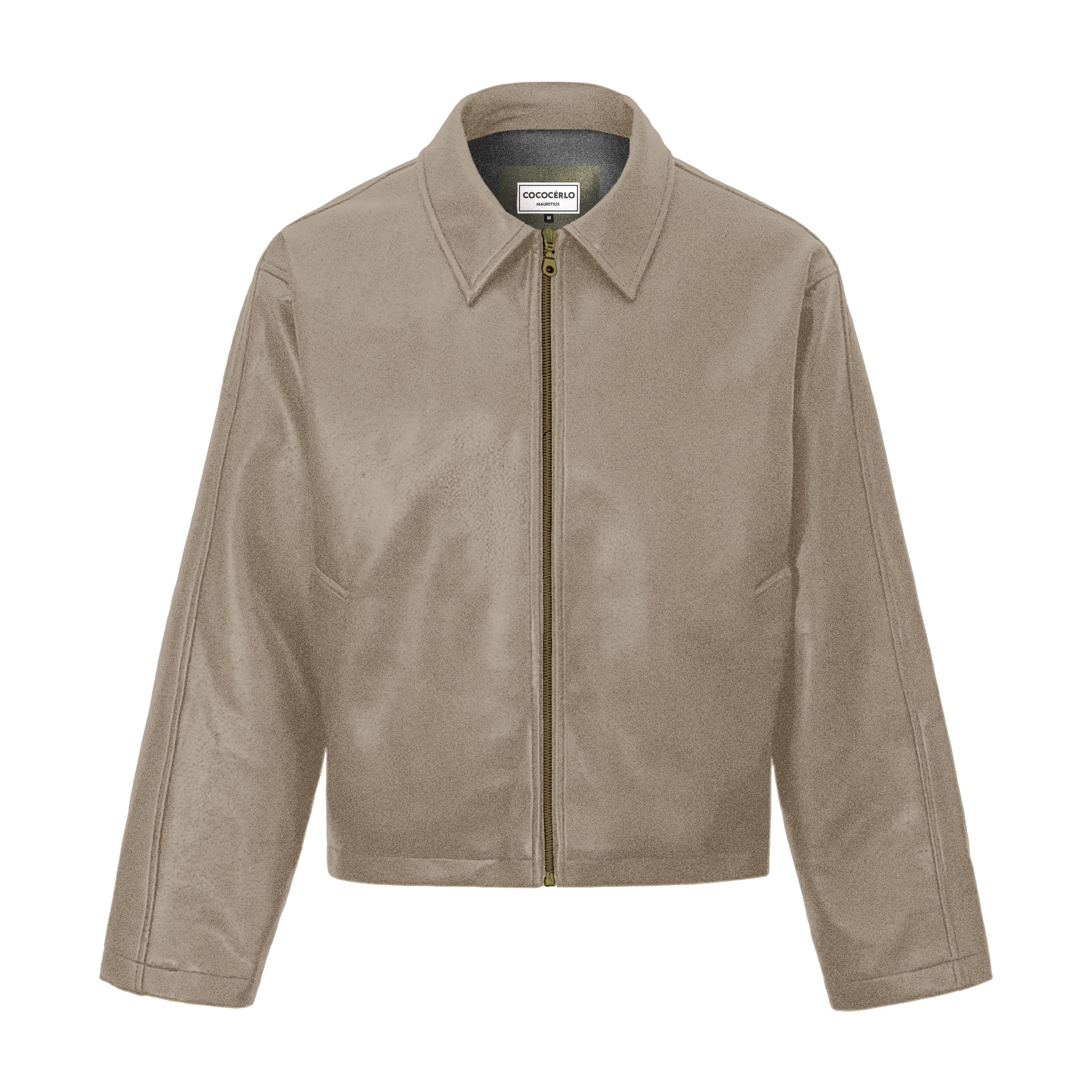 LEATHER EFFECT JACKET - DARK GREY