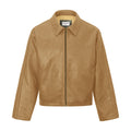 LEATHER EFFECT JACKET - CAMEL
