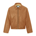 LEATHER EFFECT JACKET - TAN