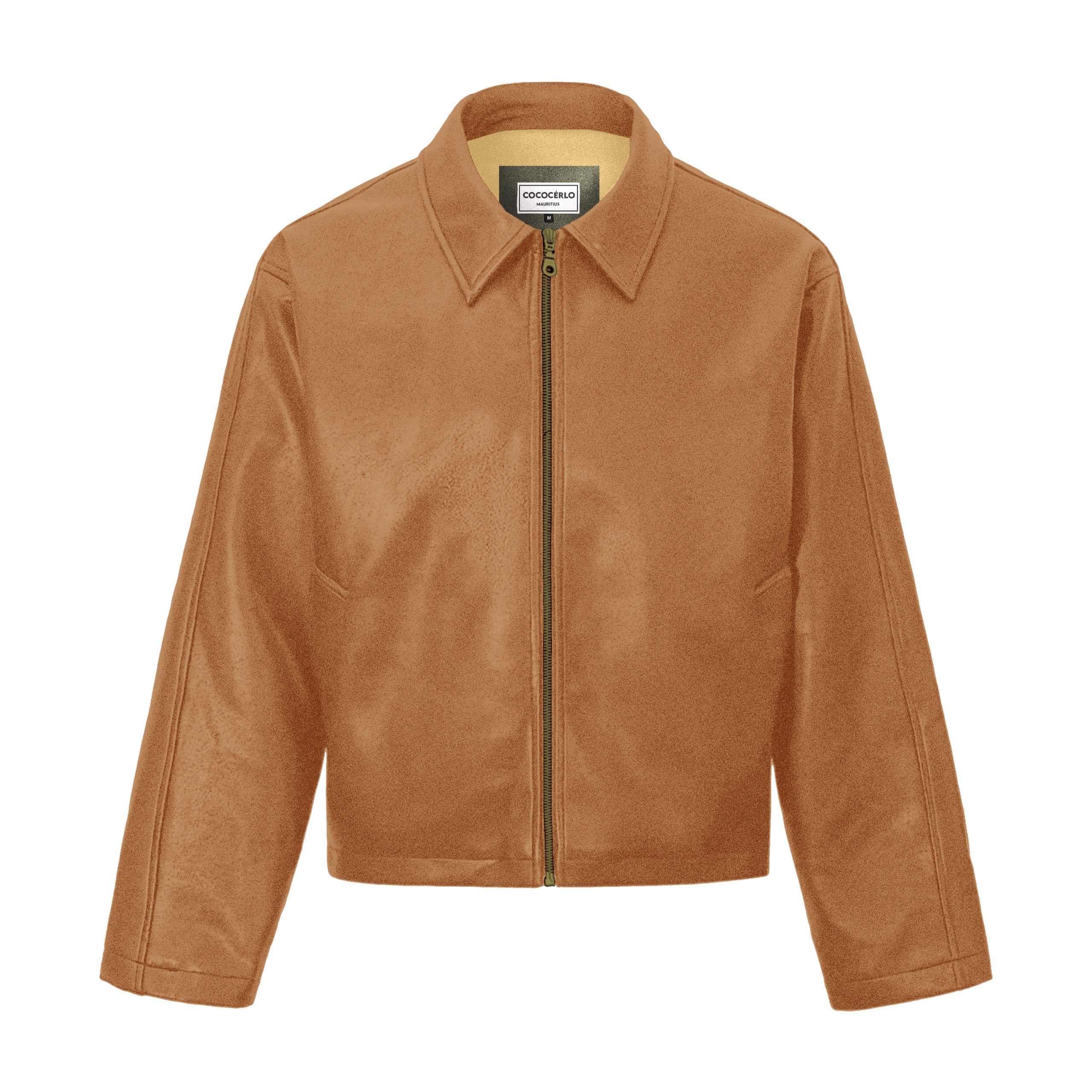 LEATHER EFFECT JACKET - TAN