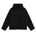 DISTRESSED HOODIE - BLACK // RED EMBRODERY