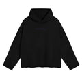DISTRESSED HOODIE - BLACK // BLUE EMBROIDERY