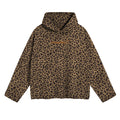 DISTRESSED HOODIE - LEOPARD // BROWN EMBROIDERY