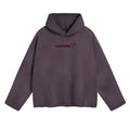 DISTRESSED HOODIE - LILAC // PURPLE EMBROIDERY