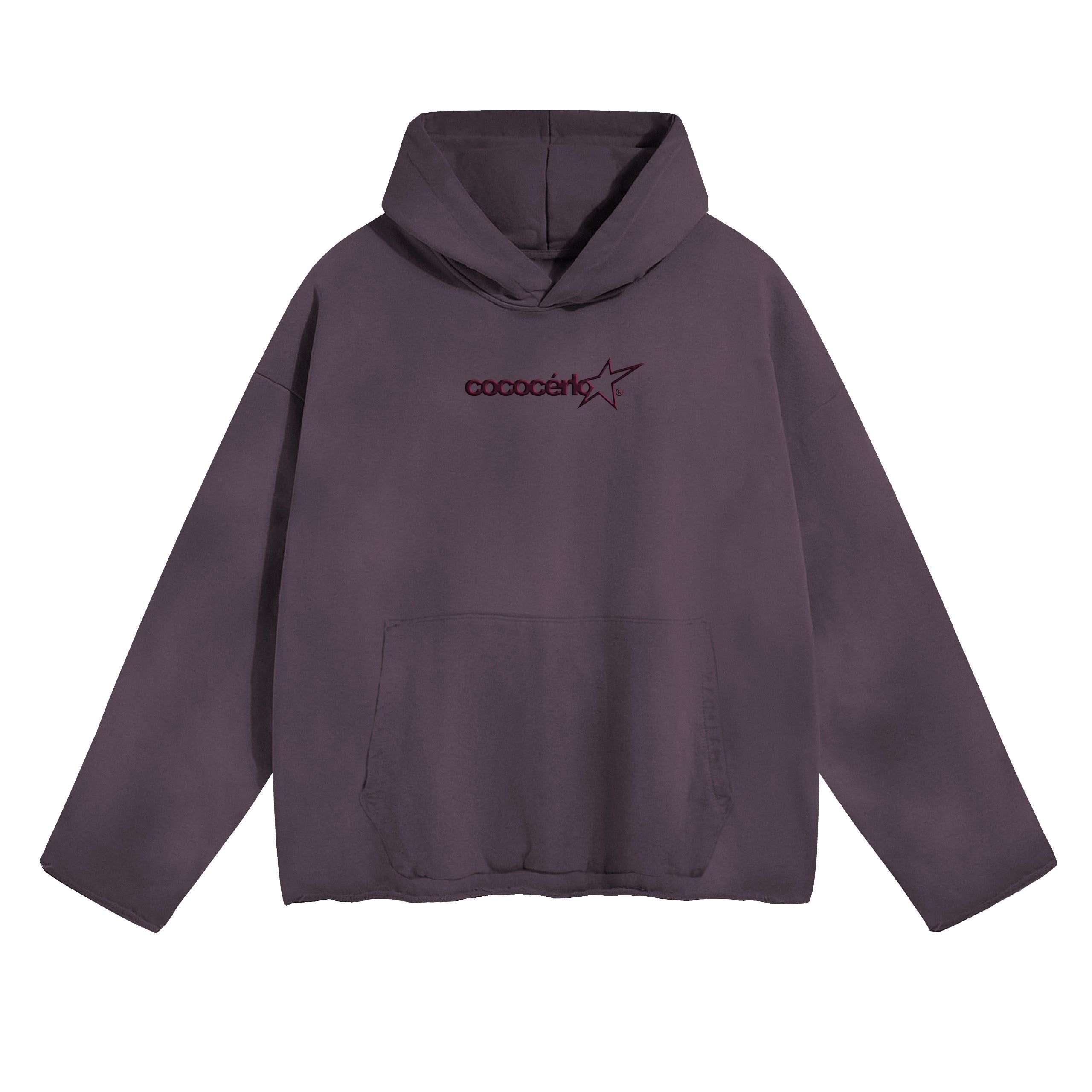 DISTRESSED HOODIE - LILAC // PURPLE EMBROIDERY