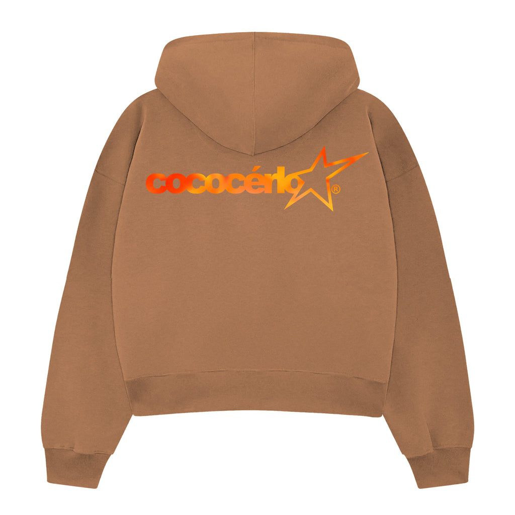 ZIP UP HOODIE - BROWN // ORANGE