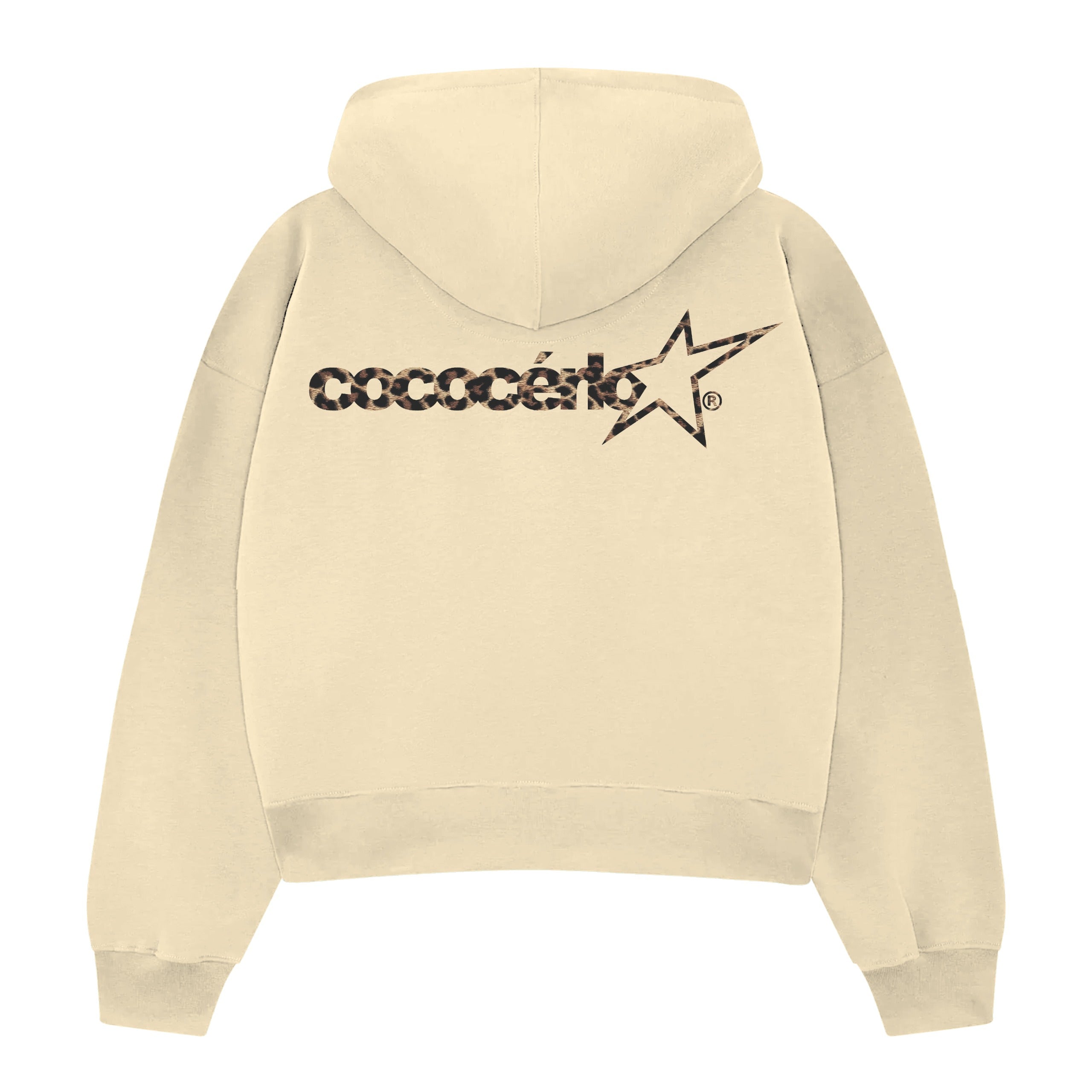 ZIP UP HOODIE - BEIGE // LEOPARD