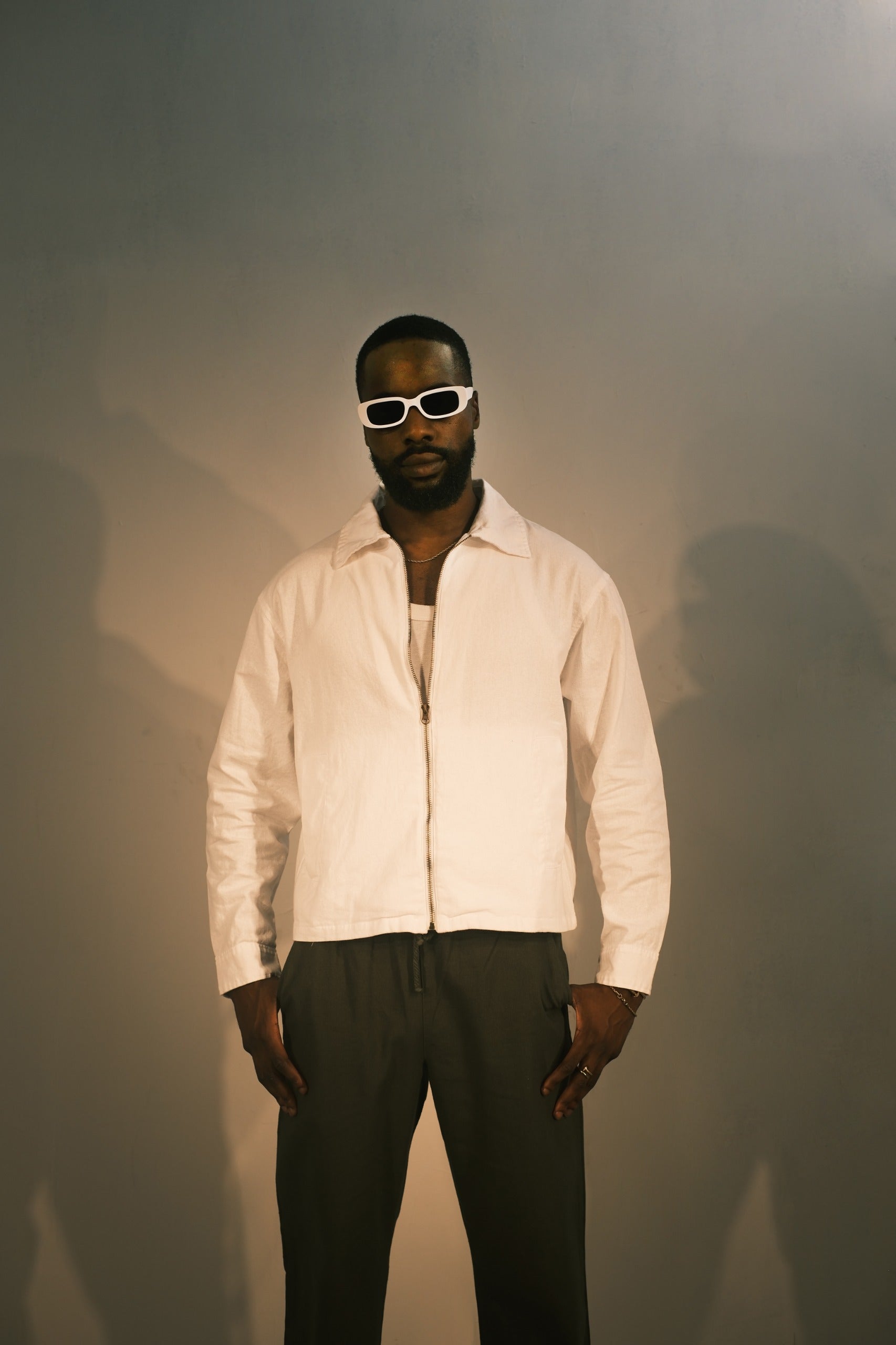 MYKONOS LINEN JACKET - WHITE